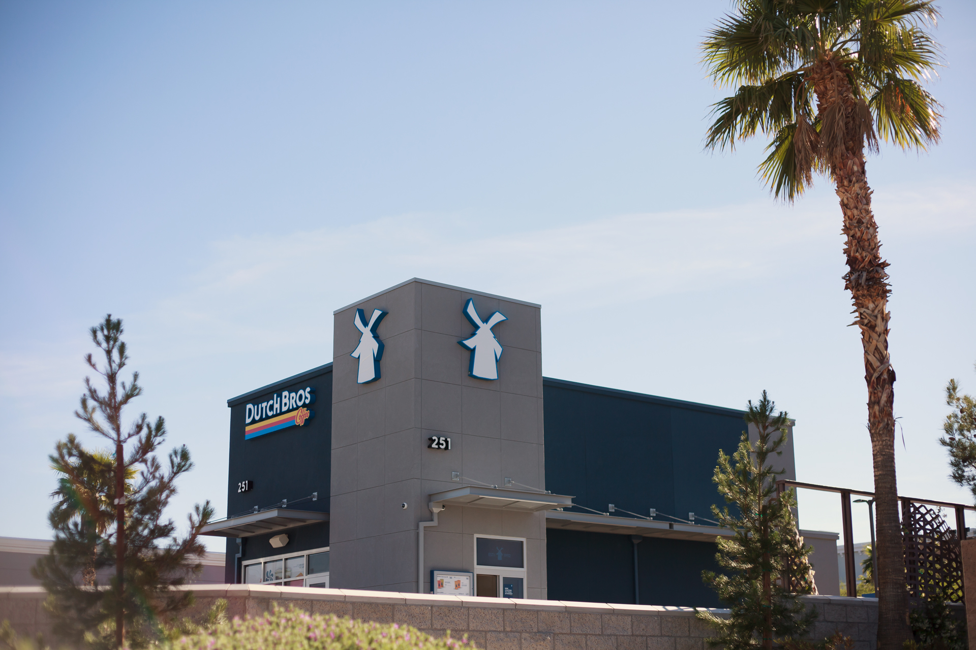 A building with a large sign on the side of it.